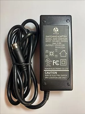 12V 5V 2A 4 PIN 4PIN Mains AC DC Adapter Power Supply Charger (Same As FLYPOWER) • £12.40