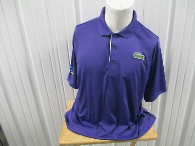 Vintage Lacoste Sport X Miami Tennis Open Itau 4xl Collar Sewn Shirt Staff Purpl • $39.99