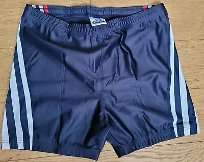 Vintage Adidas Running Shorts Sprinter Shiny Glanz 80's Tight Fit 36 38 40 (PP) • £19.99