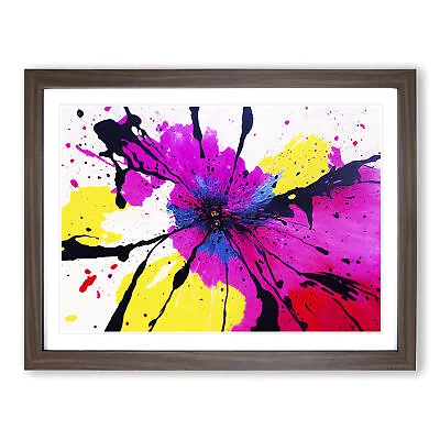 Wild Flower Splash Abstract Wall Art Print Framed Canvas Picture Poster Decor • £34.95