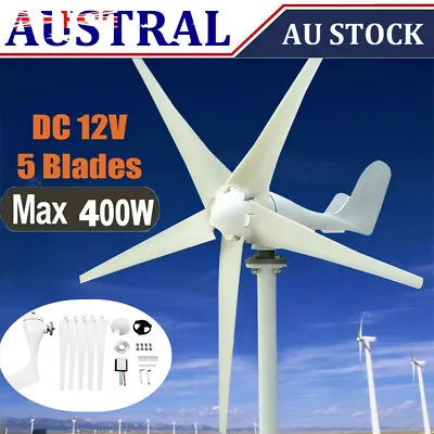 5 Blades 12V Wind Turbine Generator Kit Controller Regulator Home Industry Power • $199.49