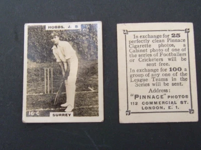 £4.99 • Buy Godfrey Phillips  Pinnace Cricketers ( 1924) .  #16 Jack Hobbs -  Surrey