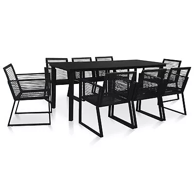 Tidyard 9 Piece  Dining Set Rectangle Glass Tabletop Table With 4 Chairs S1M0 • $1386.87