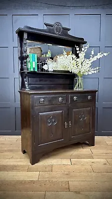 Antique Ebonised Display  Dresser / Mirrored Dresser / Art Nouveau/ Sideboard • £355.50