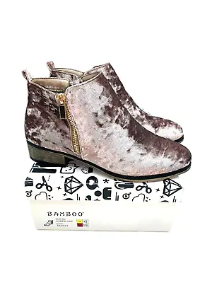 BAMBOO Saber Ankle Boots - Taupe Velvet US 7.5M / EUR 37.5 • $23.74