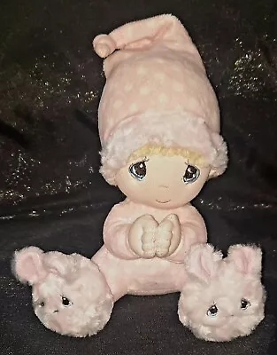 Talking Precious Moments Prayer Girl Doll Bunny Slippers Plush Praying Aurora 9  • $14.90