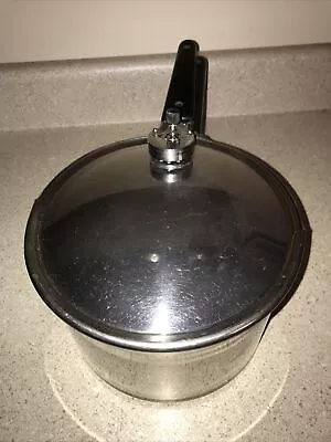 Vintage REVERE WARE 1801 4 Qt Pressure Cooker Copper Bottom Stainless Steel • $39