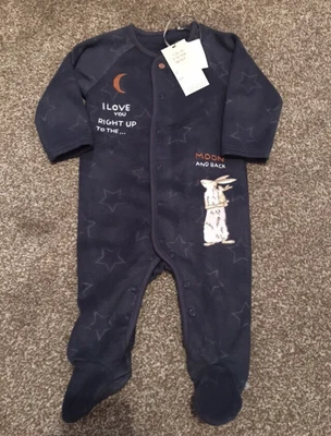 £7.50 • Buy TU Guess How Much I Love You,Fleece SleepSuit,BabyGrow,Size 3-6 Months.NEW!
