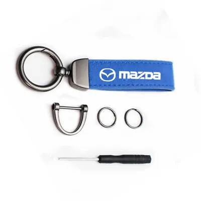 Suede Blue Mazda Car Key Ring Keychain Fob For CX-5 RX-7 MX-5 RX-8 2 3 6 Miata • $13.19