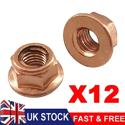 £5.99 • Buy For Bmw E30 Exhaust Manifold Nuts Head Stud Nut M8 Hex Copper Self Locking