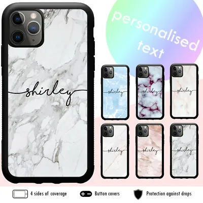 $13.99 • Buy Personalised Name Marble Case Cover For IPhone 14 13 12 Pro Max 8 7 14 Plus X SE