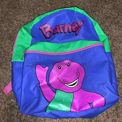 SUPER RARE Vintage 1992 Official Barney 13  Vinyl Backpack By The Lyons Group • $30