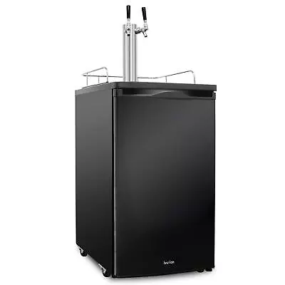 Ivation Kegerator Dual Tap Draft Beverage Dispenser & Beer Cooler - Black • $719.99