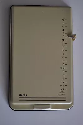 Vintage Bates Address Metal Used Tan Flip Up/Model G Address Book No Pages • $16