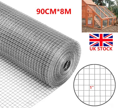 Welded Wire Mesh 35  X 26FT Galvanised Fence Aviary Rabbit Hutch Chicken Fencing • £20.98