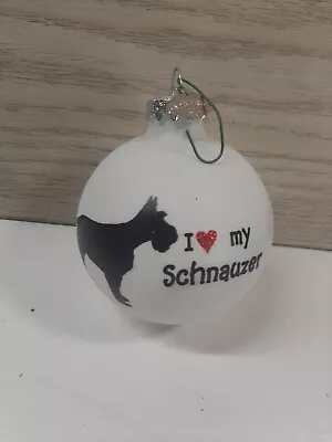 I Love My Schnauzer Glass Ornament • $9