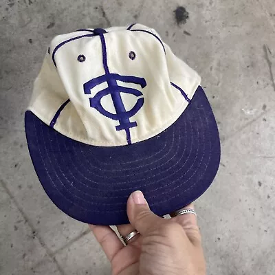 Vintage TCU Horned Frogs Pinstripe Baseball Hat Otf Collection 7 1/8 G36 • $28.40