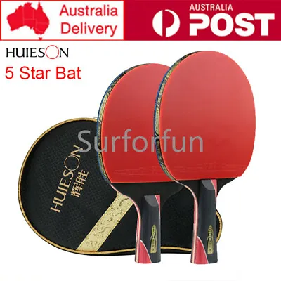 HUIESON 5Star Carbon Fiber Table Tennis Racket Professional Ping Pong Paddle Bat • $19.30