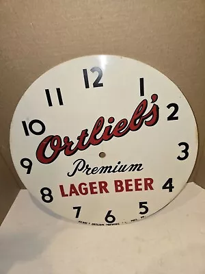 Vintage 1950's Ortlieb's Premium Lager Beer Clock FacePhiladelphiaPennsylvania • $70