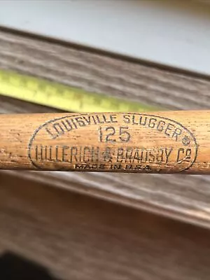 Vintage LOUISVILLE SLUGGER 125 Hillerich Bradsby Baseball Bat 16” Joe Rudi Editi • $25