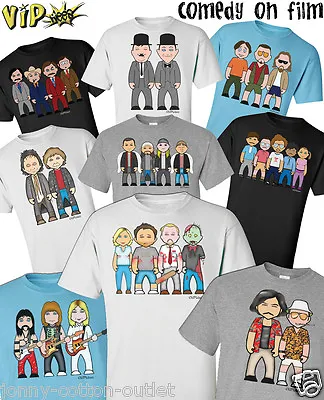 VIPwees Mens ORGANIC T-Shirt Comedy Movie Inspired Caricatures Choose Design Eco • £13.99