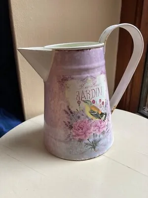 Retro  Shabby Chic Metal Floral Jug- Display/Flowers New • £6.75