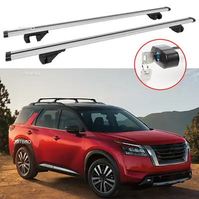 For Nissan Pathfinder Rouge Aluminum Alloy Car Roof Rack Cross Bars Carrier+Lock • $179.11