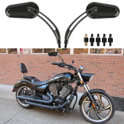 For Victory Vegas 8-Ball Hammer Black Motorcycle Rearview Side Mirrors 8/10mm • $35.55