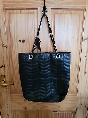 Black Large Faux Leather Shoulder Bag - Matalan • £1.49