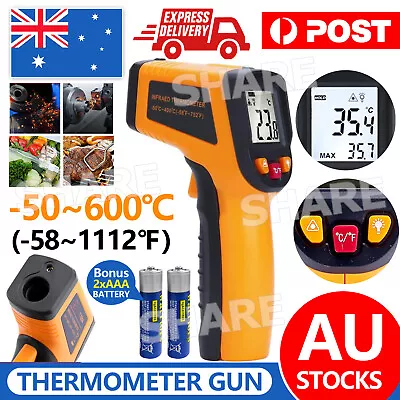 LCD Digital Temperature Gun Non-contact Laser IR Thermometer Temp Meter -50~600℃ • $17.95