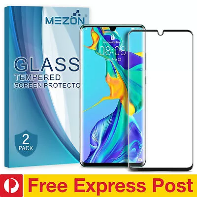 [2 Pack] Full Cover HUAWEI P30 Pro Premium Tempered Glass 9H HD Protector MEZON • $29.99