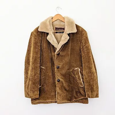 Men's Size S-M Vintage Corduroy Coat Faux Fur Lined McGregor 60s Jacket • $150