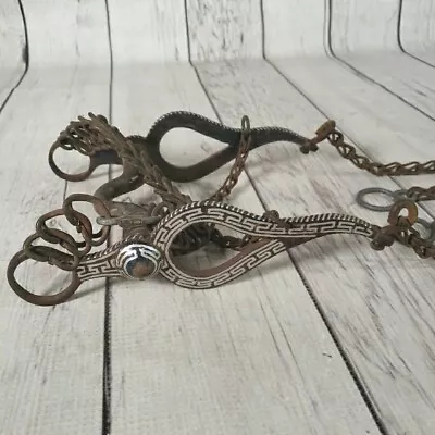 VINTAGE Horse Bit Charro Spanish Mexican Equestrian Show With Rein Chains • $199.99