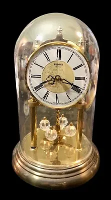 £47.82 • Buy Bulova Vintage Glass Dome Mantle Quartz Clock W.Germany Rotating Pendulum TESTED
