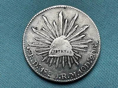 1830 Do Mexico 8 Reales Cap & Rays Silver Coin • $11.50