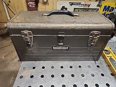 Vintage Craftsman 18  Metal  Toolbox W/ Tray #1305 • $19.20