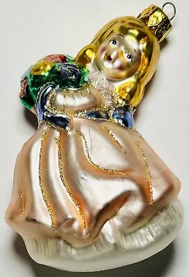 Vintage European Glass Polonaise Style Dancing Flower Girl Christmas Ornament • $12.59