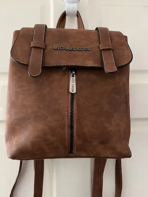 £16.99 • Buy Beautiful MICHAEL KORS Tan Leather SMALL/MEDIUM Backpack Top Handle Bag