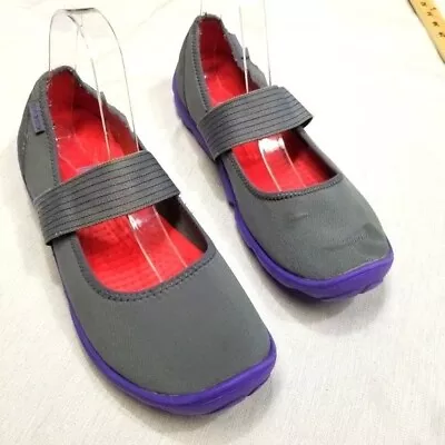 CROCS Duet Busy Day Mary Jane Flats Gray & Purple Staining On Left Shoe Size 11 • $30