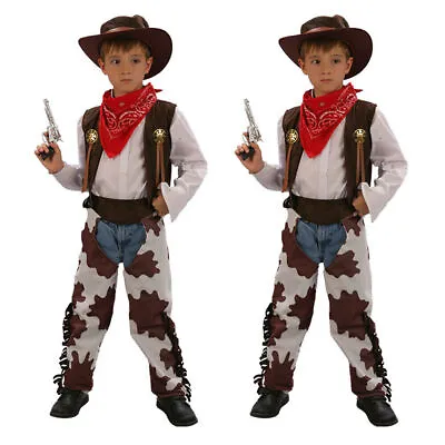 Kids Cowboy Fancy Dress Up Cosplay Costume Outfit Boys Book Week Party Halloween • £15.80