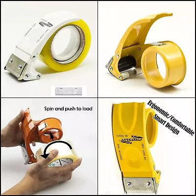 Tape Gun Dispenser Packing Inch Metal Packaging Handheld Cutter Sealing Heavy • $16.42