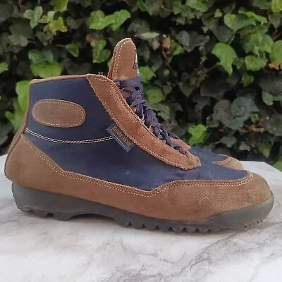 Vintage Vasque Suede Hiking Mountaineering Boots Men's Size 12 M Tan Blue 7533 • $85