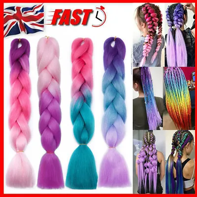 24  Braiding Rainbow Braids Hair Extensions Synthetic Stage Party Cosplay Hairs • £2.99