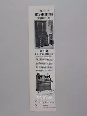 1954 Craftique Desk-Secretary Honduras Mahogany Furniture Vtg Magazine Print Ad • $9.99