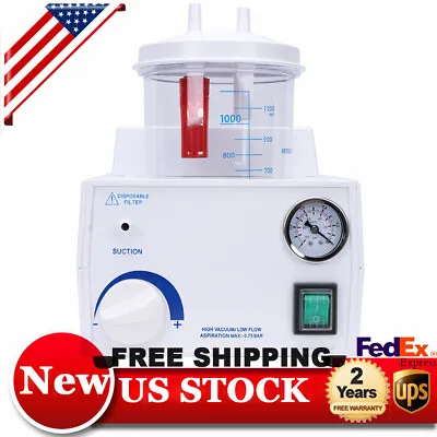 1000mL Portable Phlegm Suction Unit Emergency Medical Vacuum Aspirator Machine • $131.10