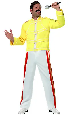 $67.96 • Buy Brand New Queen Freddie Mercury Yellow Jacket Adult Costume