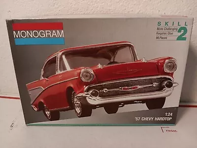 VINTAGE MONOGRAM '57 CHEVY HARDTOP 1/24th SCALE MODEL KIT #2225 - IN BOX • $18.99