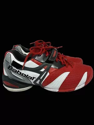 Babolat Kompressor Red Black Tennis Athletic Laced Up Shoes Size 12.5 Mens • $39