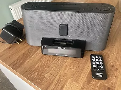 Clock Radio Alarm Sony Dream Machine ICF-C1iPMK2 IPod/iPhone Dock WITH REMOTE • £16