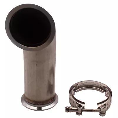 $67.99 • Buy 2.5  V-band Stainless 90 Degree Universal Elbow Down Exhaust Pipe Turbo Clamp
